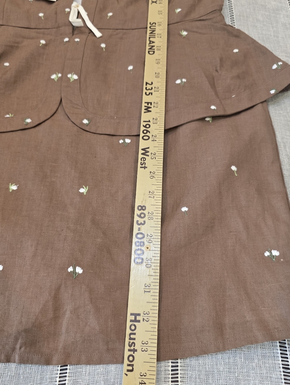 Fanm Mon Helaina Brown Floral Embroidered Sheath Peplum Mini Dress SZ L - NWT - Picture 4 of 14